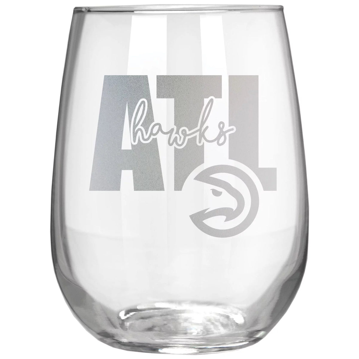 Atlanta Hawks Etched 17oz. Stemless Wine Glass N150