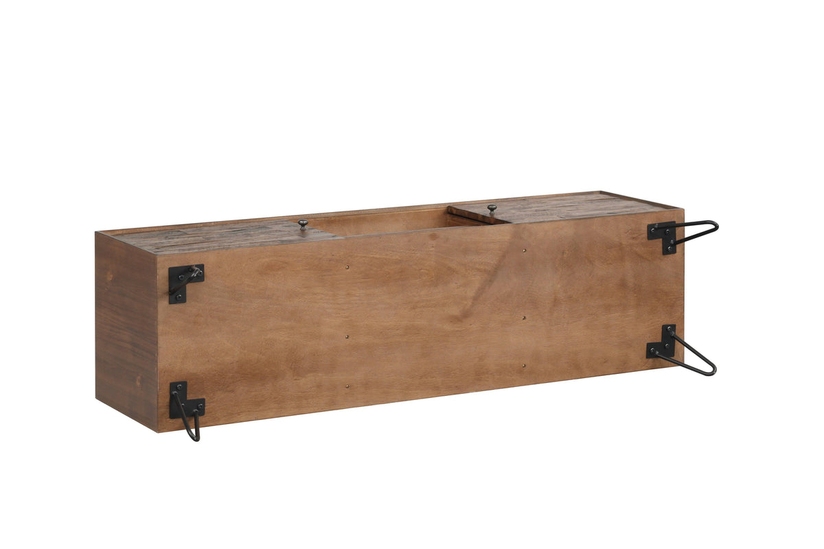 Dark Brown 2-Door 2-Shelf Media Console W114