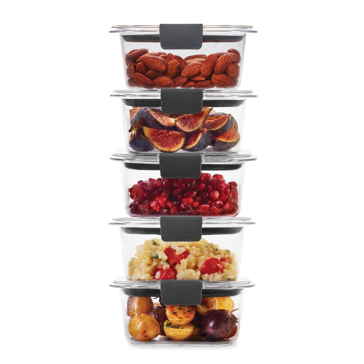 Set of 5 Clear Tritan Food Storage Containers, 1.3 Cup D172