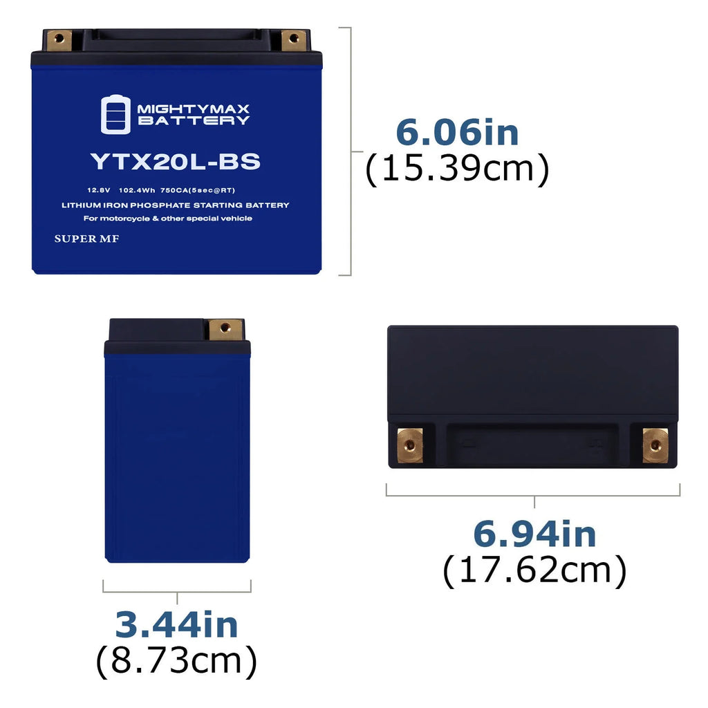 YTX20L-BS Lithium Replacement Battery W462