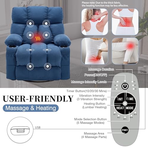 Beige Massage Heat Recliner Chair A308956