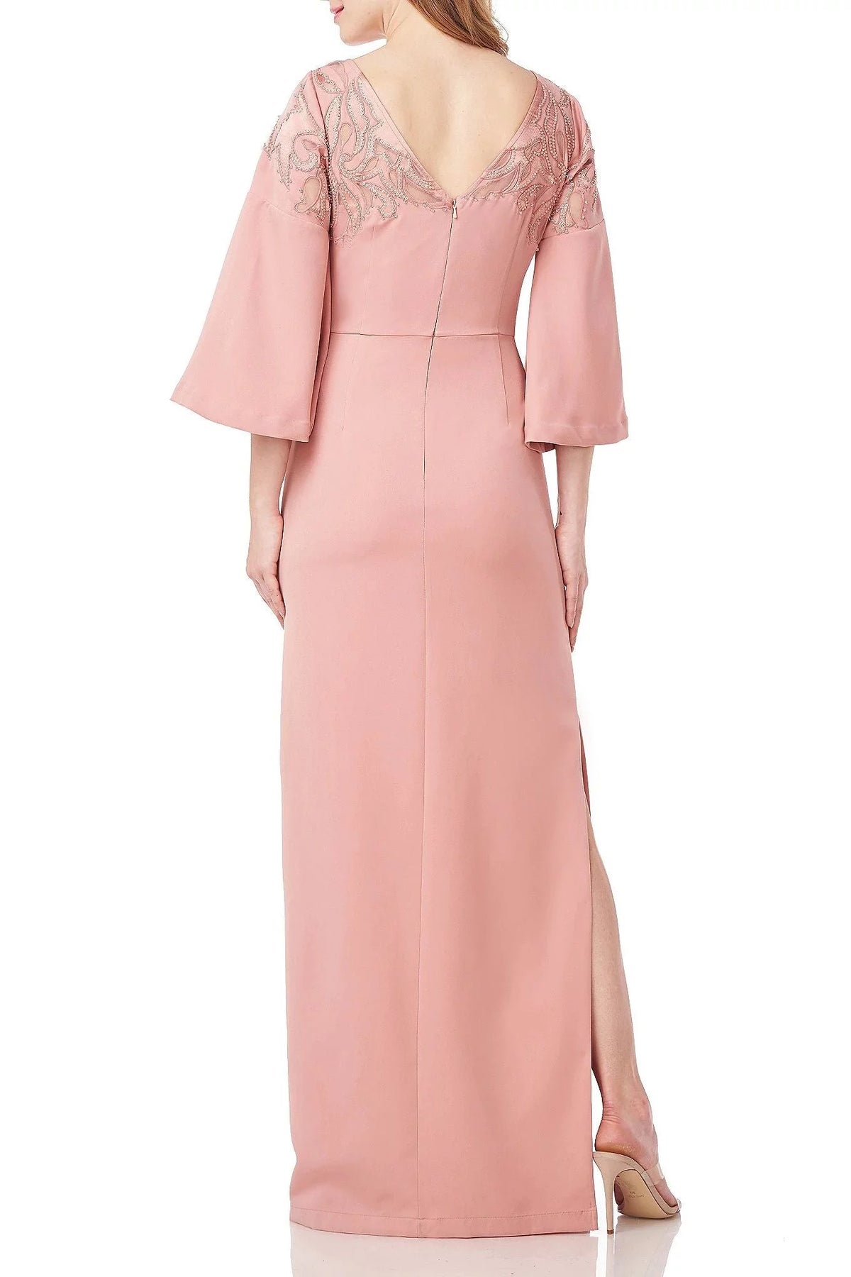 Pink Cutout Column Gown T12307