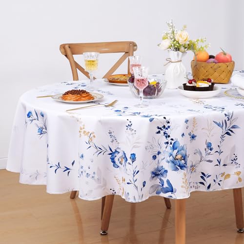 Watercolor Wildflower Waterproof Polyester Tablecloth 60x104 Inch K50129