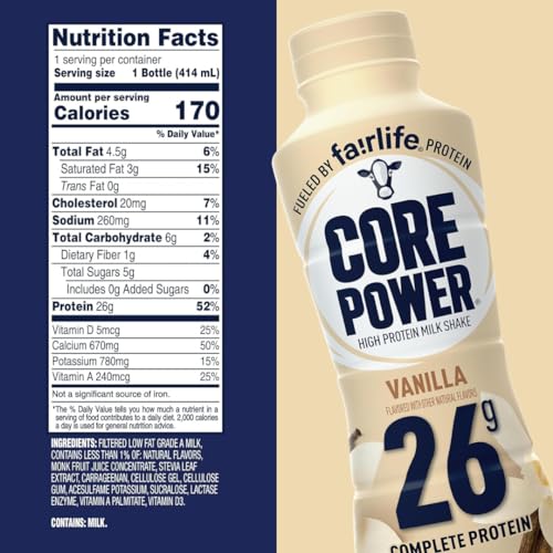 Natural Flavor Ready to Drink Protein Shake, 14 fl oz, 26 gram, Pack of 6 M6709