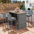 5 Pcs Rattan Patio Dining Table Set L5928