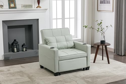 Blue Tech Cloth 3-in-1 Convertible Pull Out Couch L6071