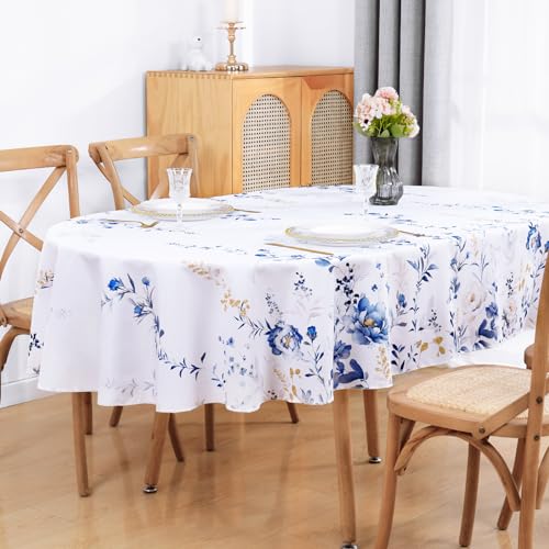 Watercolor Wildflower Waterproof Polyester Tablecloth 60x104 Inch K50129