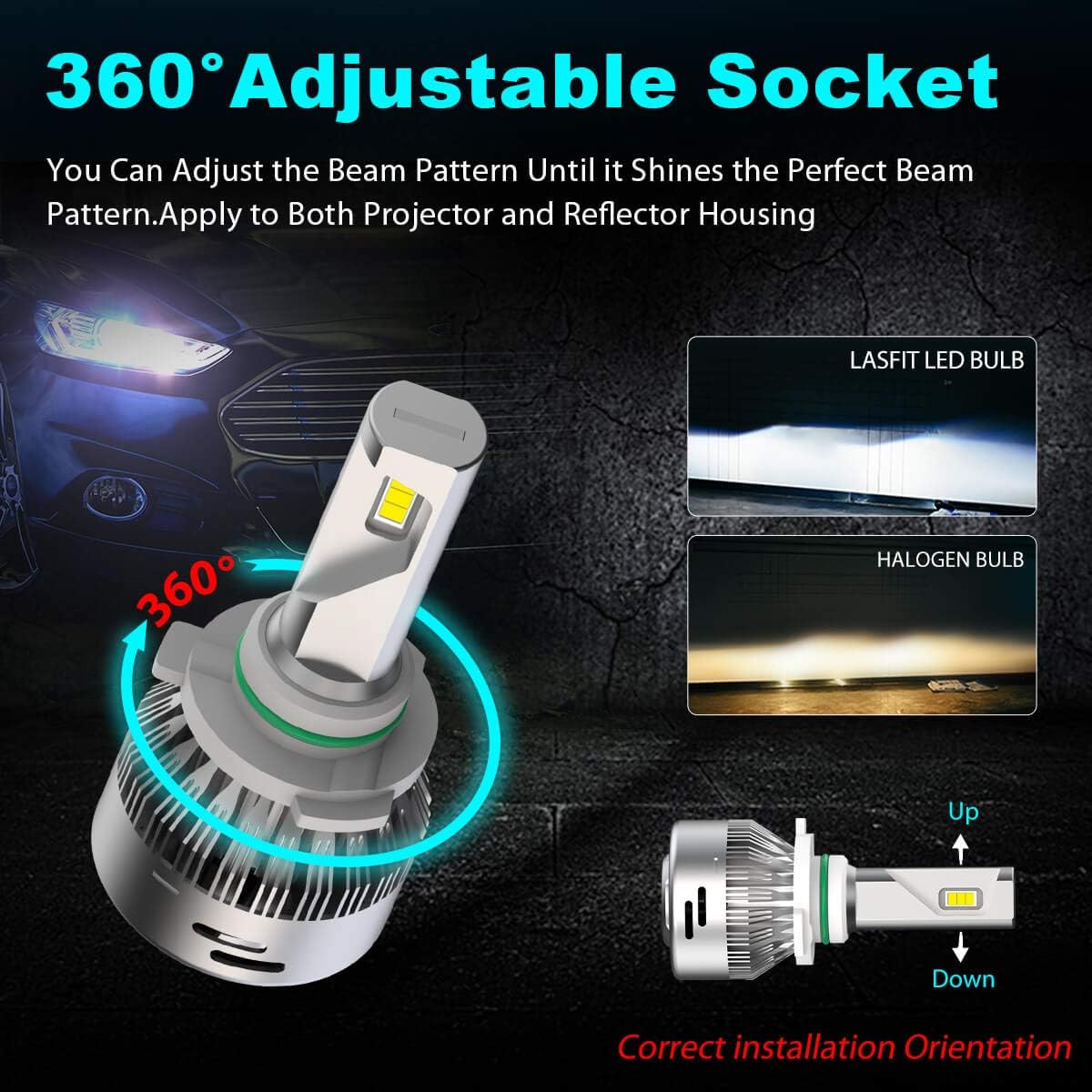 9012 HIR2 LED Bulbs 6000K White Conversion Kit, 2 Bulbs Y816092