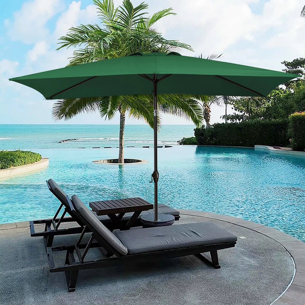 6.5' x 10' Rectangular 6 Ribs Outdoor Umbrella E838906