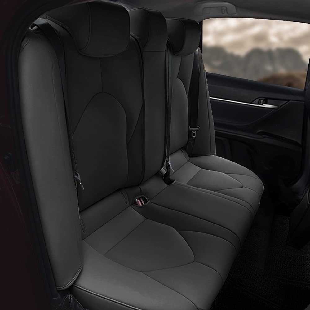 Faux Leather Car Seat Covers Full Set Black H844