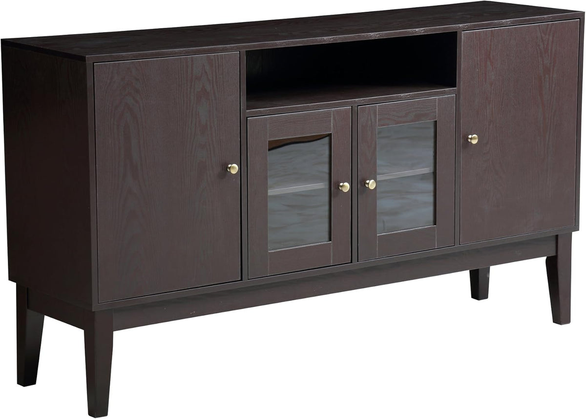 Modern Solid Wood Sideboard Buffet Table Storage Cabinet with 4 Doors G18539