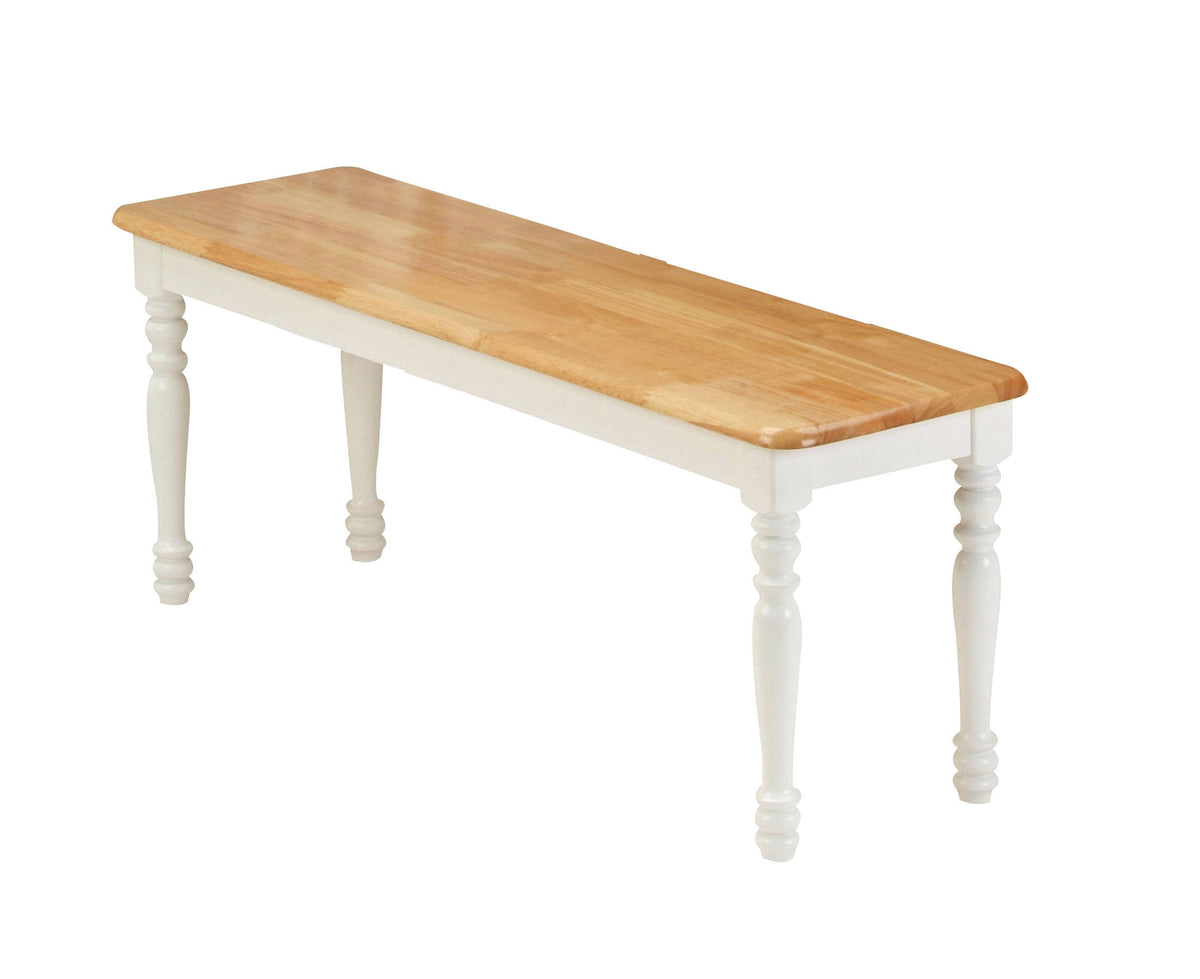 Farmhouse Bench Natural & White L90203