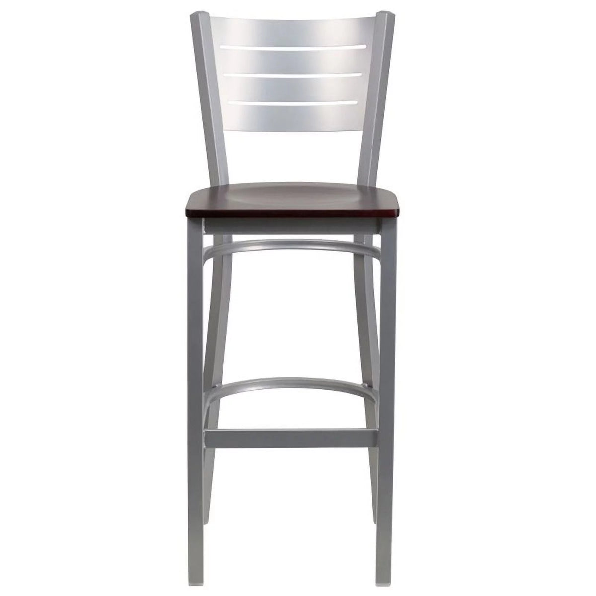 Mahogany and Silver Bar Stool Set of 3 M7184