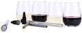 10 Pc Wine Accessories Set with Glasses Chiller Marker and Stopper E7182