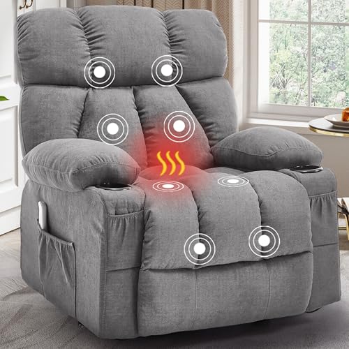 Beige Massage Heat Recliner Chair A308956