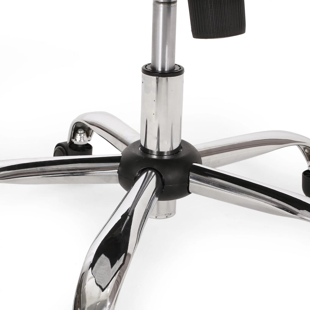 Dark Brown and Chrome Tufted Swivel Office Chair O506794