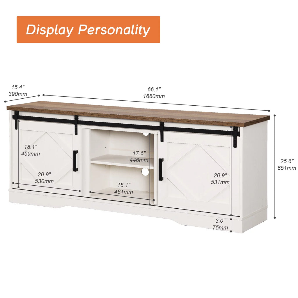 White Wood TV Stand H55008