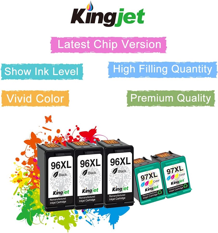 Remanufactured 96 97 Ink Cartridge Replacement 5 Pack K3268