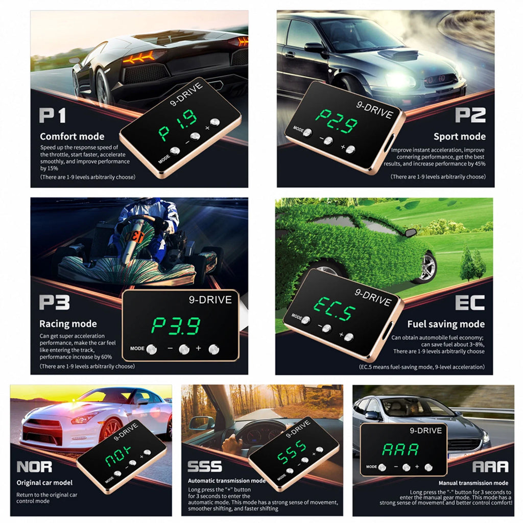 9 Drive Electronic Throttle Controller Pedal Racing Accelerator Booster Replacement U520994