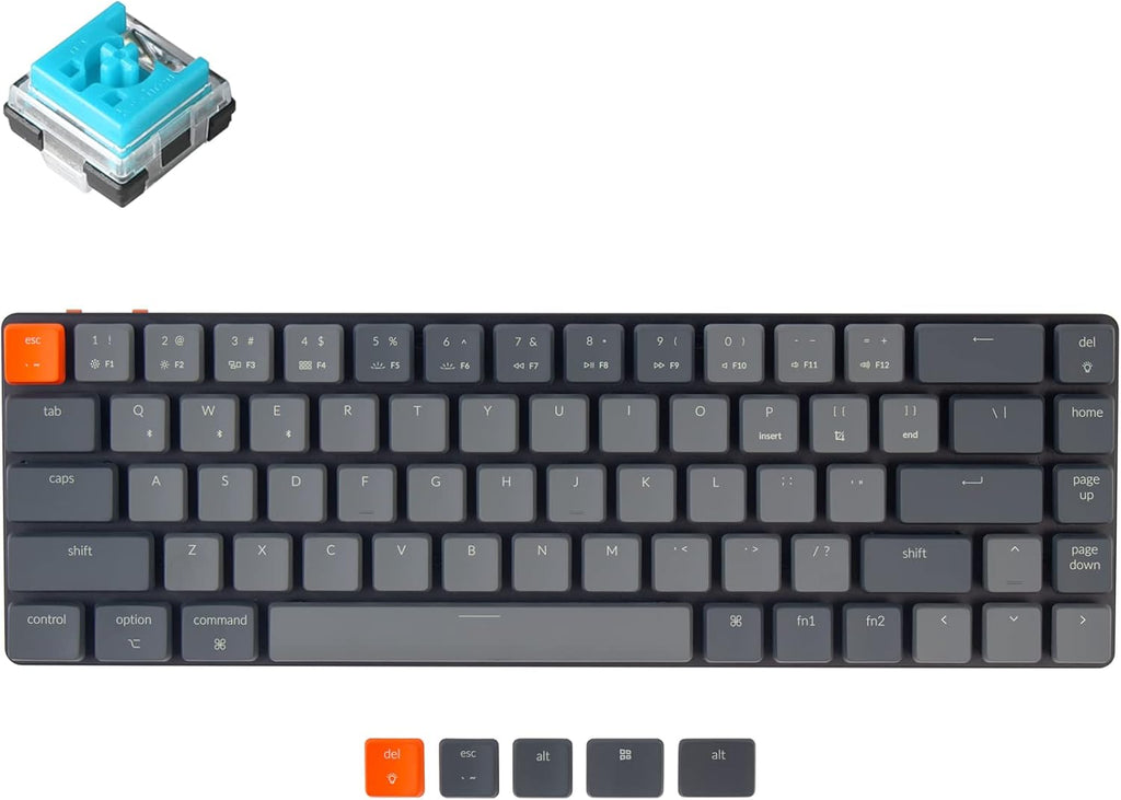 65% Layout Ultra-Slim Wireless Bluetooth Mechanical Keyboard with Low-Profile Optical Red Switch K5351