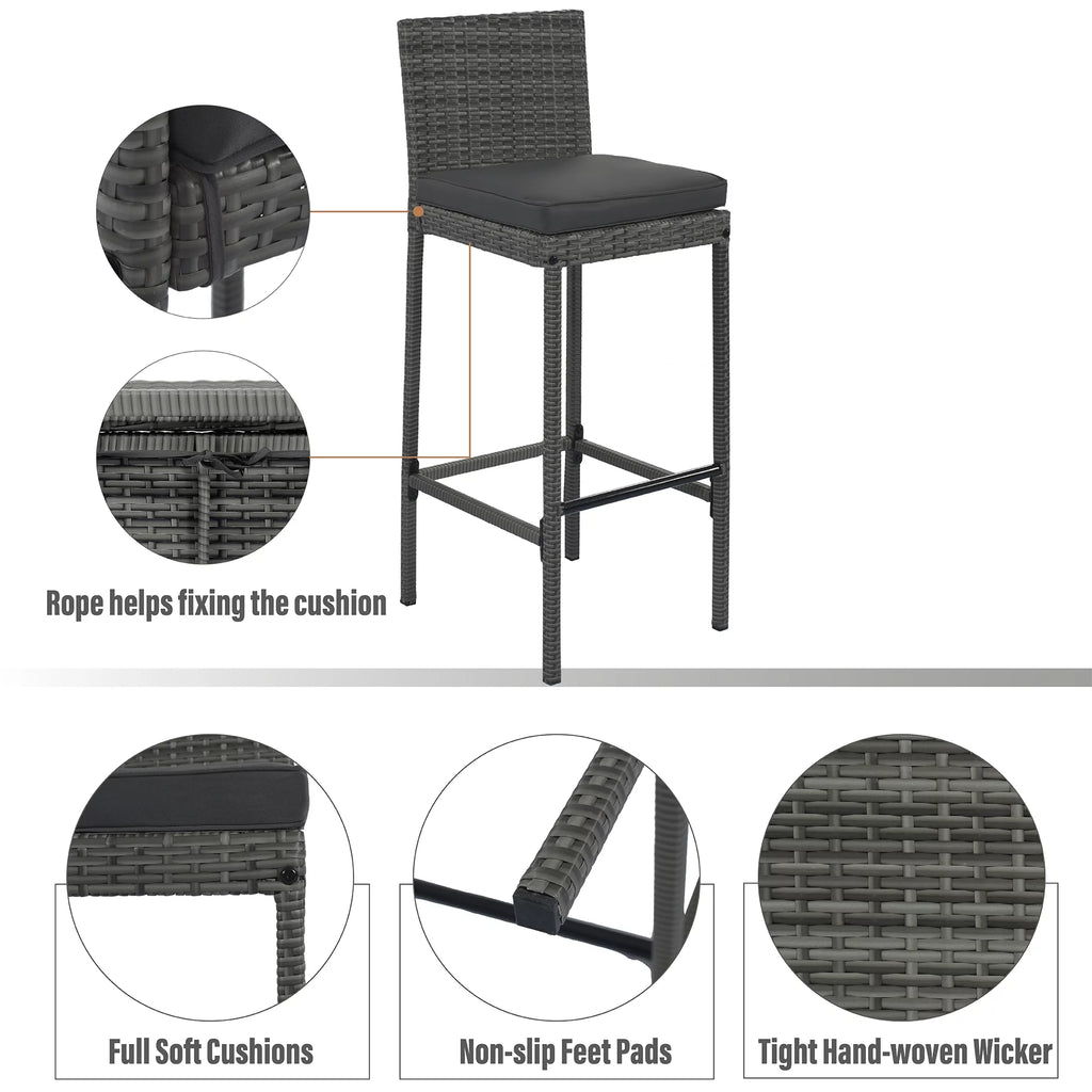 5 Pcs Rattan Patio Dining Table Set L5928