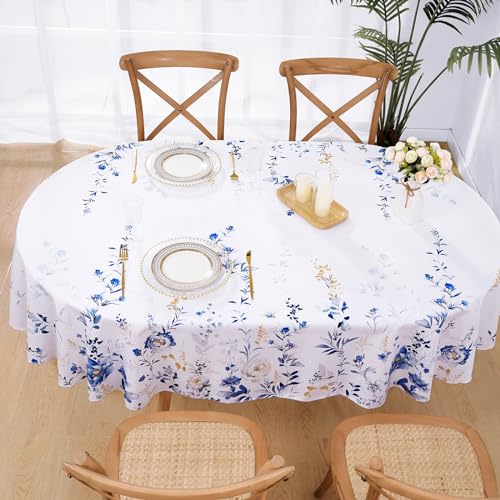 Watercolor Wildflower Waterproof Polyester Tablecloth 60x104 Inch K50129