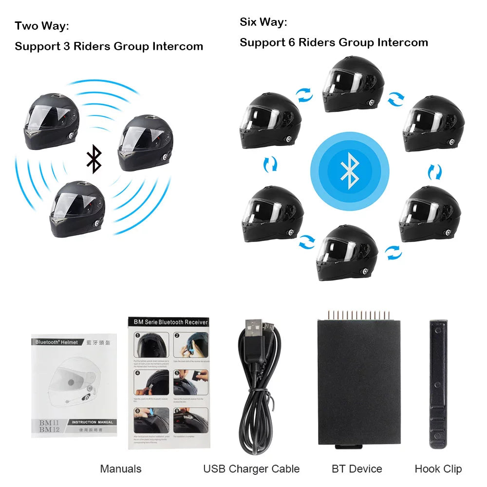 Modular Full Face Flip up Dual Visor Bluetooth Helmet T513322