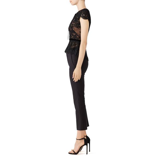 Black Lace Keyhole Top P223