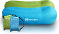 2 Pack Inflatable Loungers with Side Pockets and Travel Bags W42757