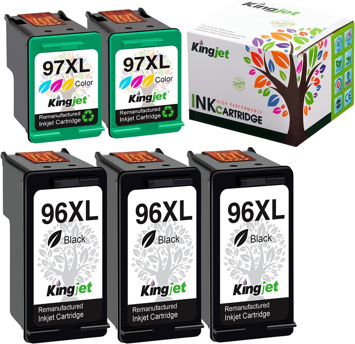 Remanufactured 96 97 Ink Cartridge Replacement 5 Pack K3268