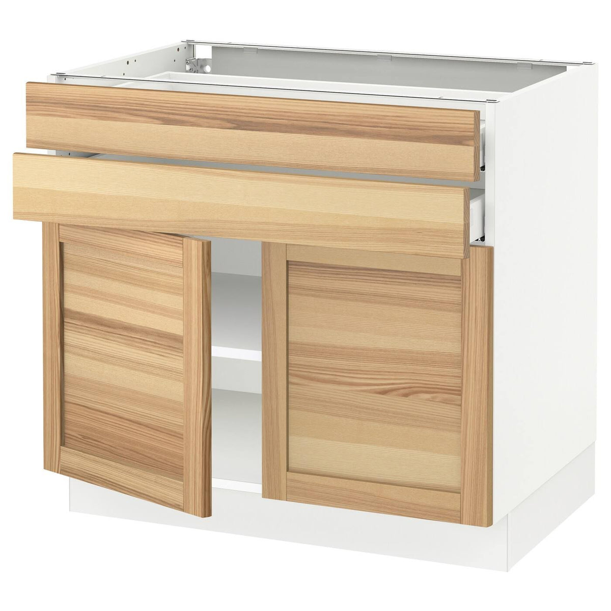 White Base Cabinet with 2 Doors and 2 Drawers Q915