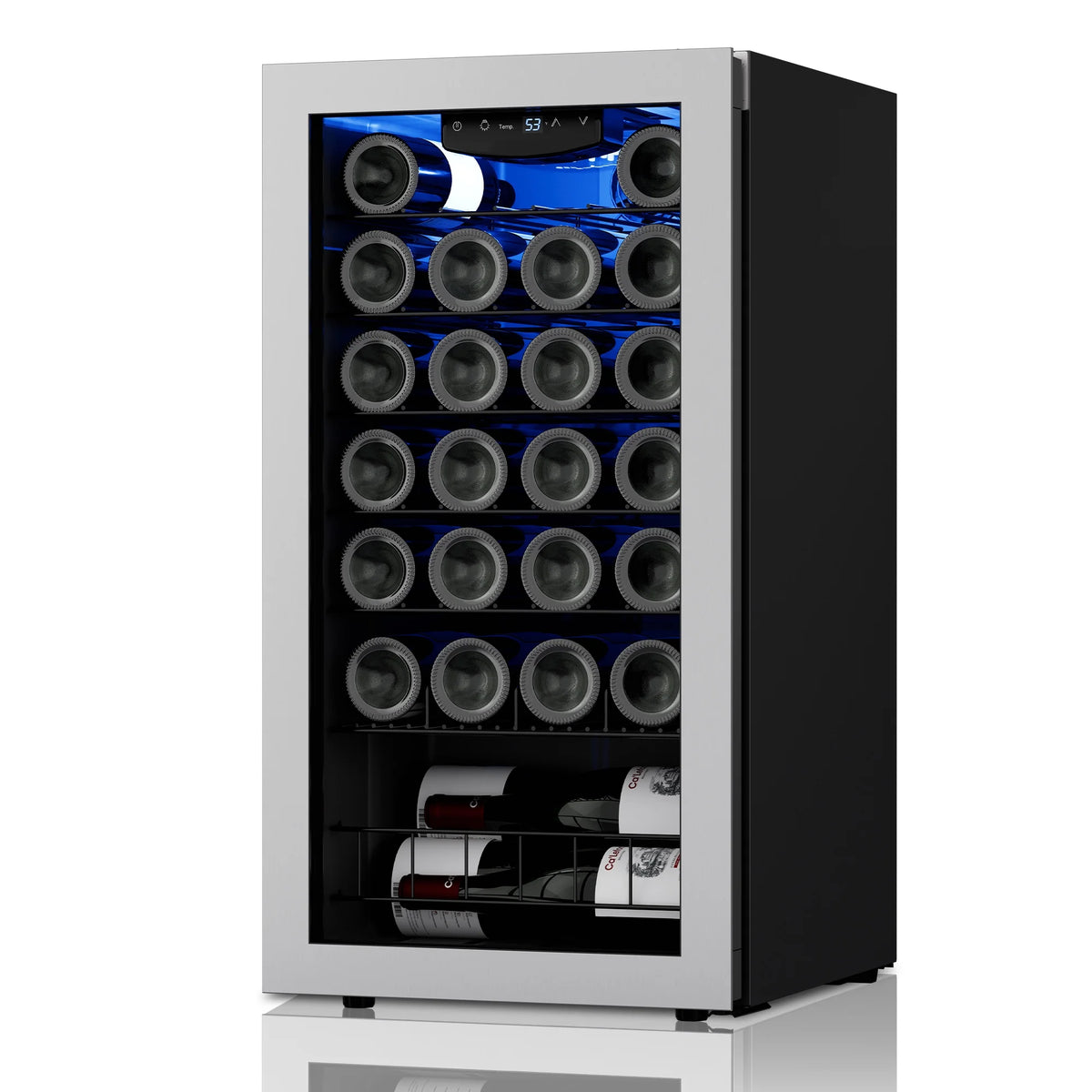 Wine Refrigerator Cooler 27 Bottle Mini Wine Fridge with Glass Door S35301