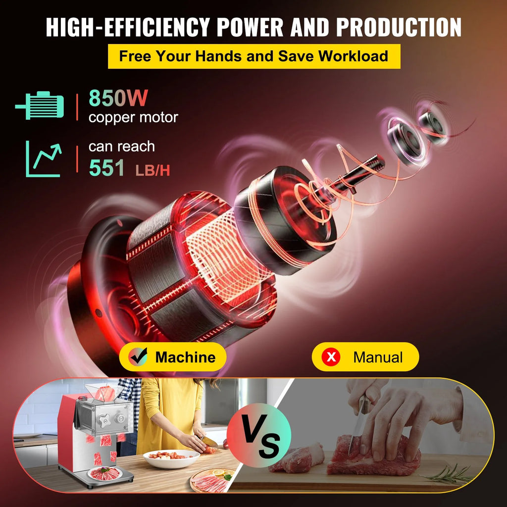 850W Commercial Meat Cutter with 3.5mm Blade H815947