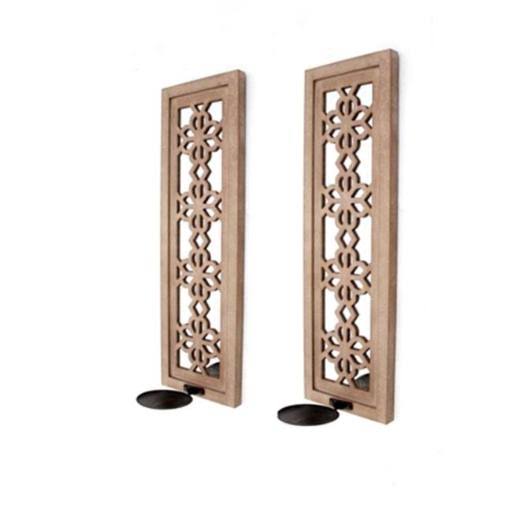 Wood Candle Holder Set of 2 U4724