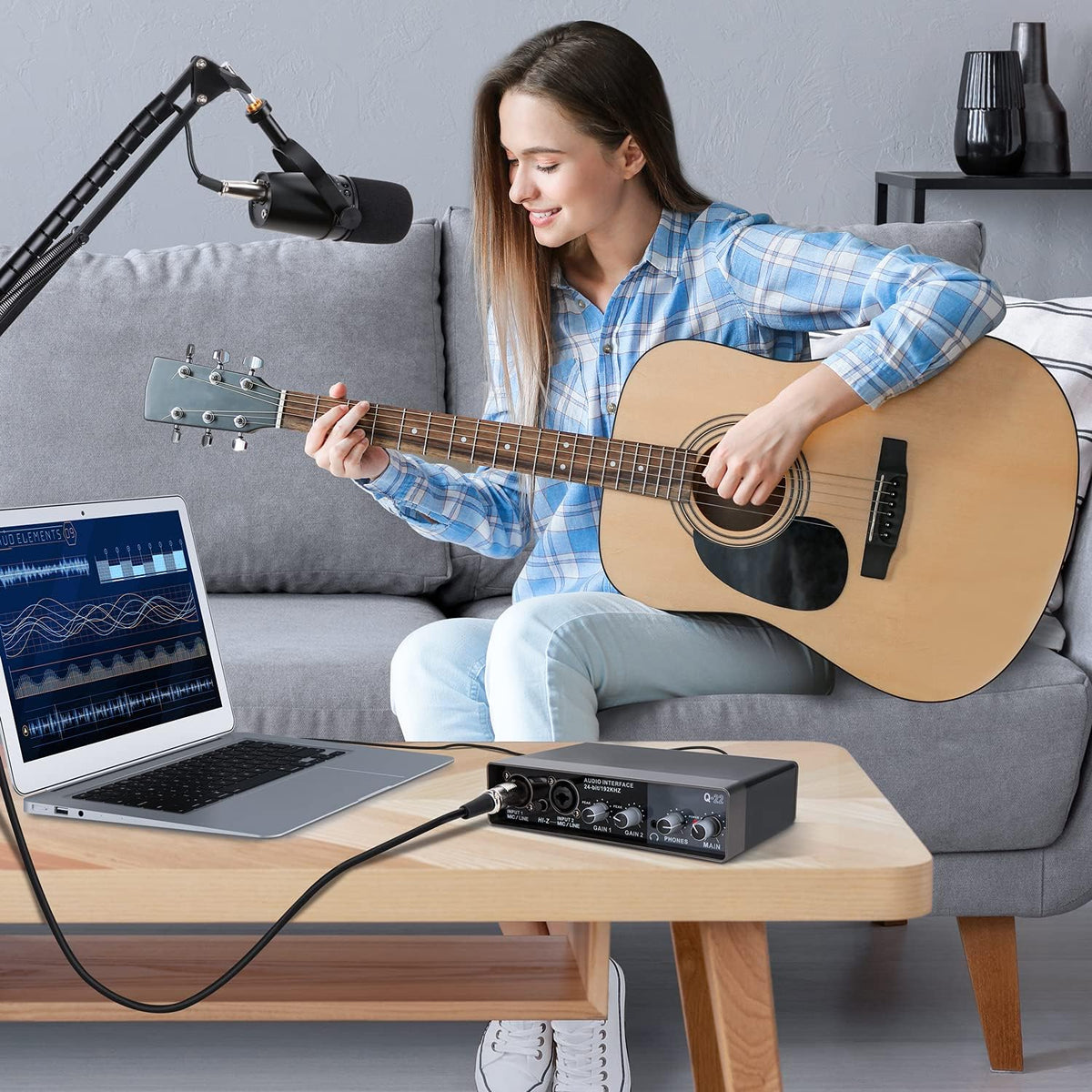 USB Audio Interface 2 Channel with Mic Preamps 48v Z137942