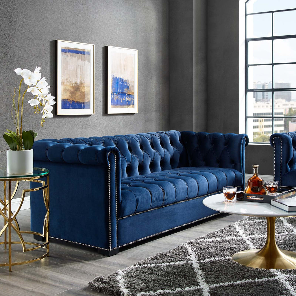 Performance Velvet Sofa in Midnight Blue C737987
