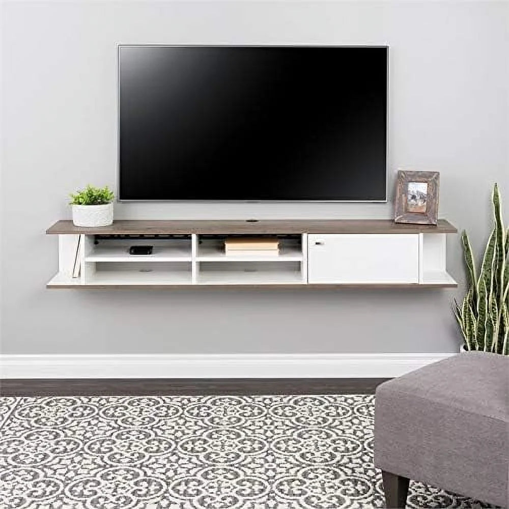 White Wood Wall Mounted TV Stand R753