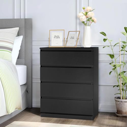 4-Drawer Black Chest of Drawers J964712