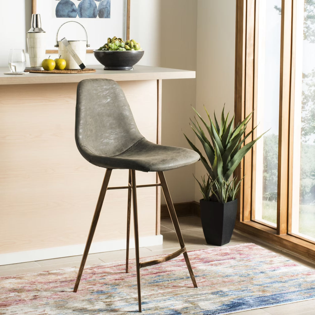 Modern Glam Counter Stool with Footrest K28665