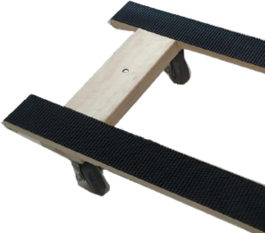 Heavy Duty American Oak Furniture Dolly 4 Wheels with Full Length Rubber Tread Dual Rail 18 X 30 with 4 Inch CASTERS B881492