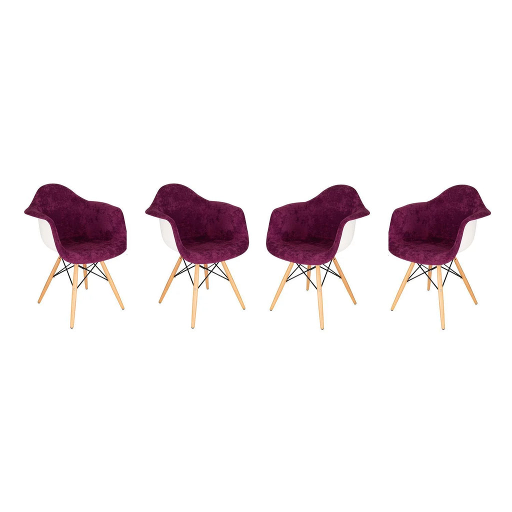 Velvet Accent Chair Set of 4 I23974