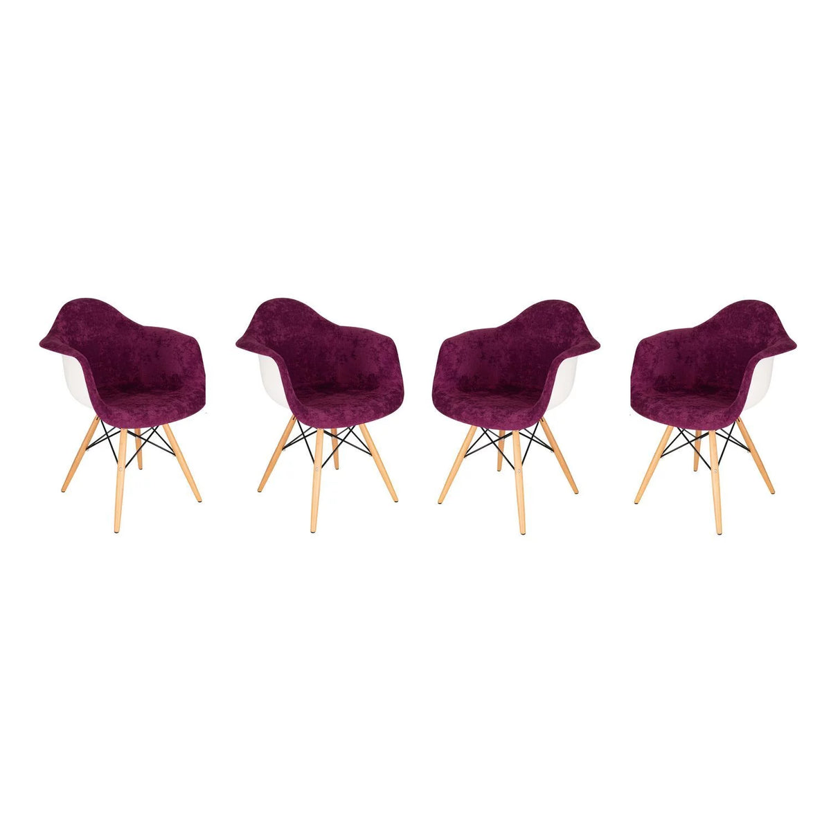 Velvet Accent Chair Set of 4 I23974