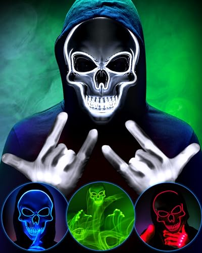 Halloween LED Mask Glow in the Dark Red S816141