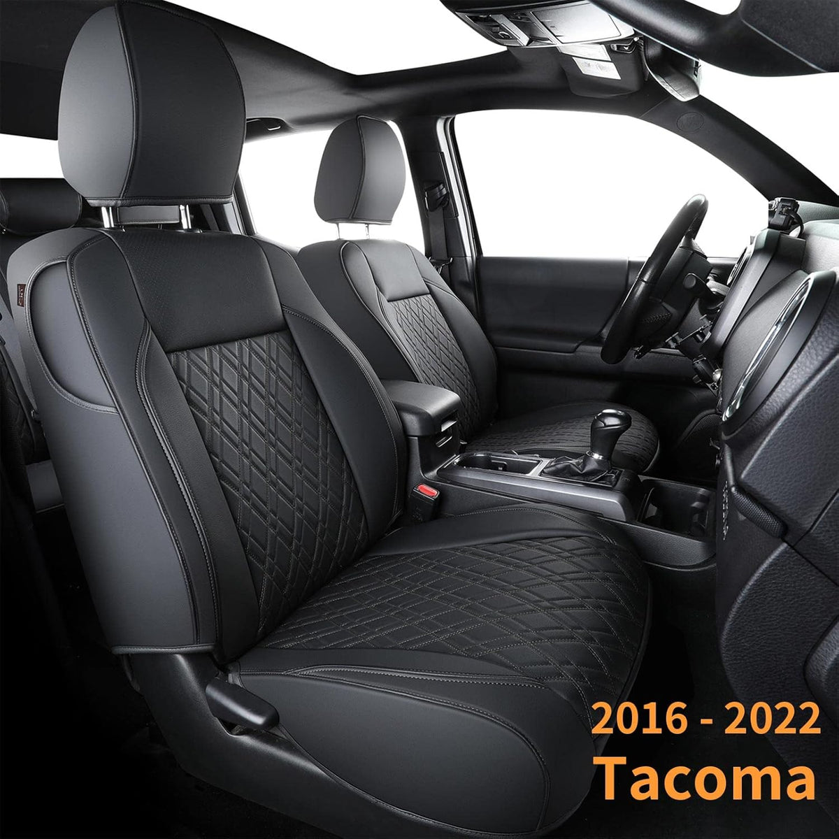 Black Waterproof Faux Leather Tacoma Seat Covers R88138