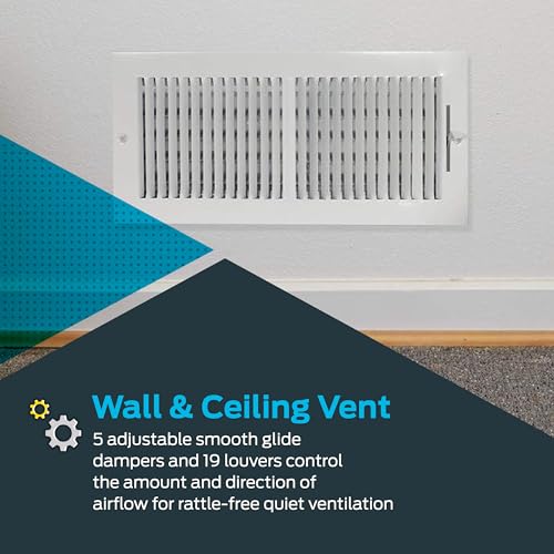 10 x 4 Inch White Steel Air Vent Cover J29314