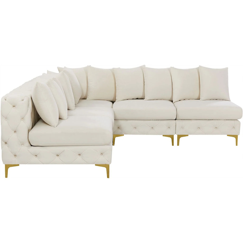 Cream Velvet Modular Sectional H16951