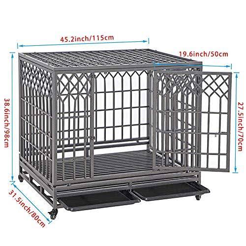 46 inch Heavy Duty Metal Dog Crate with Wheels K6153