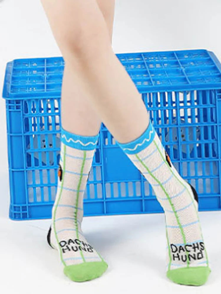 Cartoon Puppy Pattern Socks T24118