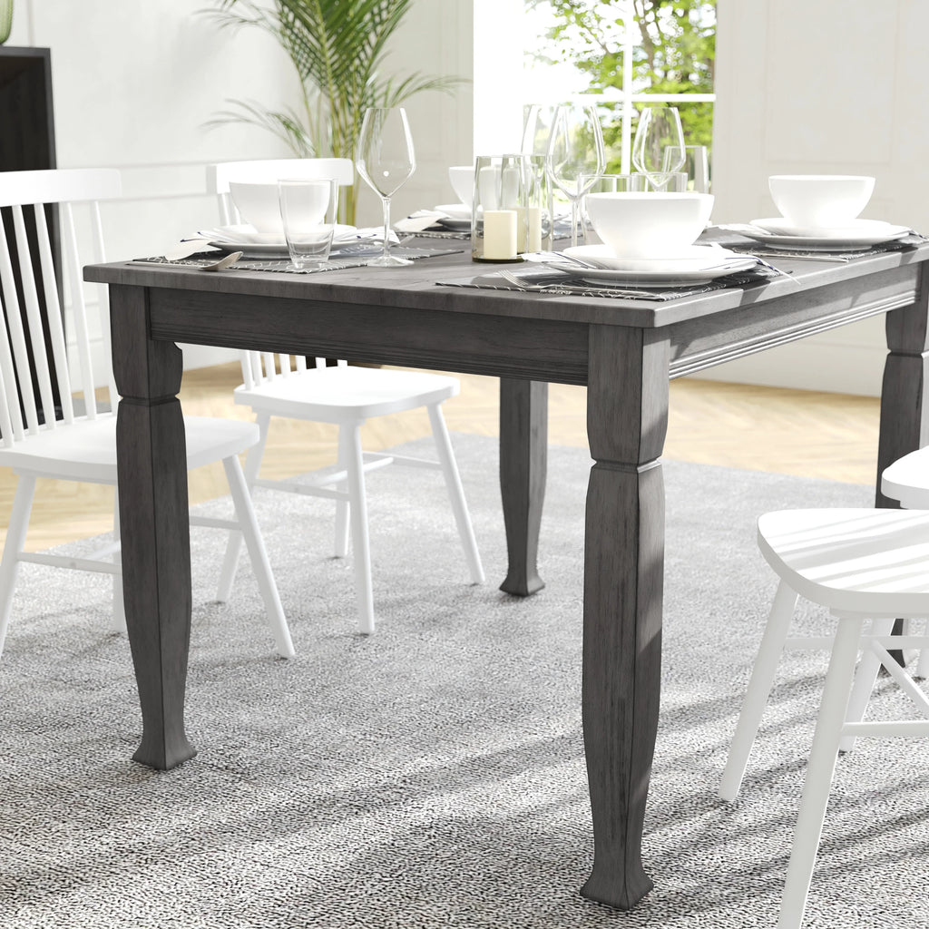 47" Solid Wood Dining Table with Turned Wooden Legs S404485
