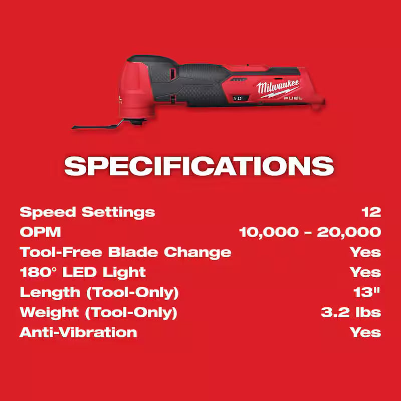12V Cordless Oscillating Multi-Tool with 2.5 Ah Battery Pack S64570